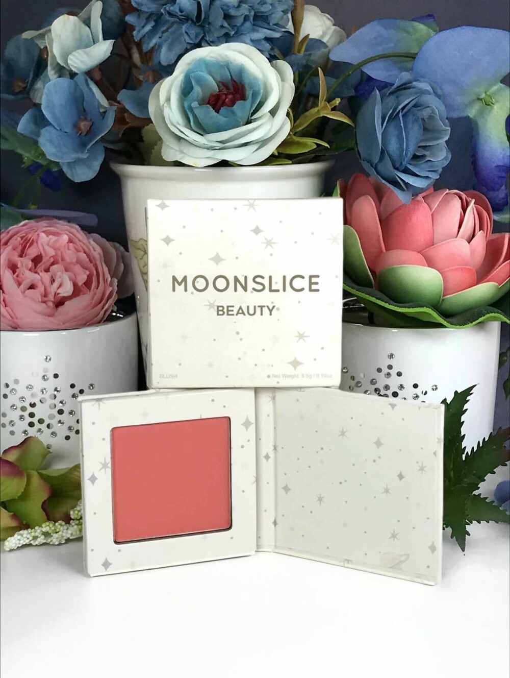 🟢3/$19! MOONSLICE BEAUTY Pressed Blush in Gorgeous (Coral) Full Size 5.5g *BNIB